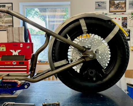 The rear disc and its carrier, seen from the drive side